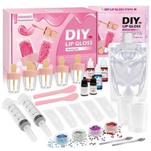 GOGOPARTY DIY 립글로스 만들기 키트 30피스 메이킹 세트 재미있는 메이크업 선물 여성용 여아용 보습과 윤기 나는 립글로스를 만들 수 있습니다, 한개옵션1
