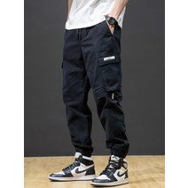 남성 봄 오버올 남성 트렌디 브랜드 ruffian 잘 생긴 느슨한 대형 남성 캐주얼 바지 바지 기능성 스포츠 바지
