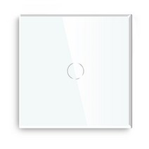 Bseed Mvava 1 갱 2 방법 EU 표준 빛 터치 스위치 벽 블랙 화이트 그레이 미러 크리스탈 유리 패널 86mm, White 1 Piece