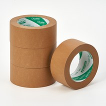 50mm x 40m 크라프트 박스테이프 저소음 종이테이프, 브라운(무지), 5개