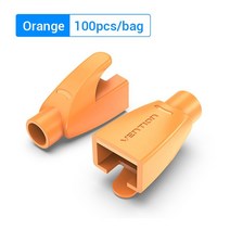 Vention-RJ45 스트레인 릴리프 부츠 이더넷 RJ45 커넥터 플러그 커버 CAT5E/6 케이블용 50 피스 캡, 09 Orange-100PCS