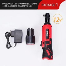 전동렌치 12V/18V 스크루 드라이버 렌치 전기 래칫 앵글 드릴 스크류 너트 자동차 핸드 툴 세트, 01 12V 1 Battery