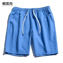 캐쥬얼 운동 여름 솔리드 무지 와이드 루즈핏 힙합 비치 하라쥬크 커플반바지 트렌드 남성 5부 하프팬츠 293049355