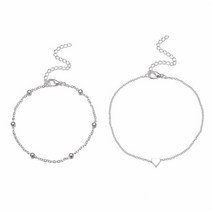 트렌디한 골드 컬러 하트 발찌 여성용 팔찌 비치 신발 빈티지 비즈 보헤미안 스타일 파티 여름 쥬얼리 신제