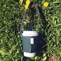 패브릭 드링크백 (딥그린) - 스트랩 컵홀더백 텀블러백 컵캐리어 대만 커피백