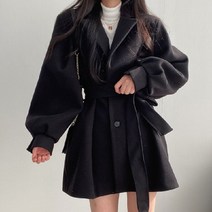 FANSYLI 여성 망토 코트 추동 모직 코트 9F