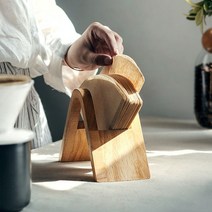 우드 원목 핸드드립 커피 필터 여과지 홀더 케이스 거치대 보관함 스탠드 수납함, 구름