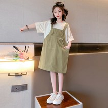 밀크봉봉 초등생 여아 페이크 레이어드 원피스