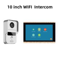 도어벨 무선차임벨 7 인치 Tuya 비디오 초인종 와이파이 원격 잠금 해제 모니터 RFID 카메라 1080P 방수 IP65 인터콤 무선 도어 폰, KW02-10in 1-1, 미국 플러그