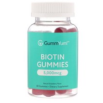 GummYum 구미얌 비오틴 구미 젤리 딸기맛 2500mcg 60정 1통