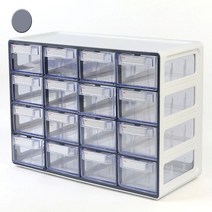 투명 아크릴서랍 부품박스 4단 16칸 중형 그레이