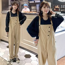 봄옷 양기 패션 코듀로이 멜빵바지+티 임산부 세트