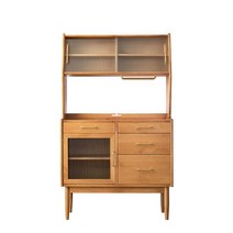 원목 주방 수납장 선반 냉장고 장 옆에 펜트리 나무, 120CM(뉴질랜드스코틀랜드파인체리컬러)문3개