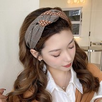 리플 모던 체크 가을 헤어밴드 머리띠