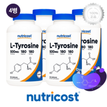 [4병] 뉴트리코스트 L 티로신 500mg 180캡슐 효능 타이로신 Tyrosine