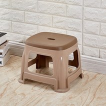 미끄럼 방지 플라스틱 의자 높은 의자 욕실 의자 야외용 간이 스툴, 소형 다크 브라운 [높이 22.5cm]