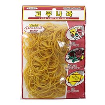 고무나라 노란 고무줄 밴드 두꺼운 소량 소포장 포장용 70x1.3mm, 2000원 고무밴드/낱개 1봉