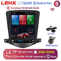 안드로이드오토 LEHX-8 코어 4G 안드로이드 11 자동차 라디오 멀티미디어 쉐보레 크루즈 J300 2008-2012 테슬라 스타일 카플레이 자동 2 딘 스테레오 GPS, [09] L6 Plus(2-32GB)CAM