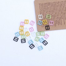 짱패브릭 인형옷부자재) (4개) 내경 5.5mm 사각 컬러 조리개, 스카이