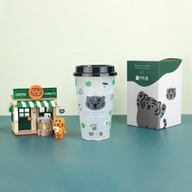 [더도톰] 무직타이거 뚱랑이 리유저블 컵 답례품 500ml ( 완포장 + 스티커 ) 돌 돌잔치 어린이집 유치원 생일 소규모 개업 선물 호랑이띠 답례, 1개