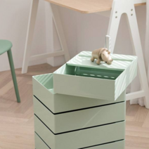 심플리 미드센츄리가구 360도 회전 바퀴달린 네모 트롤리, 연초록 민트