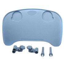 GHSHOP 휠체어 테이블 쟁반 식사를 위한 휠체어 무릎 쟁반 독서 휴식 가정 장애인 사람들, 플라스틱, 파란색