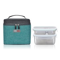 스텐락 퓨어 직사각 도시락 2단 중 소풍도시락 도시락통, 상세설명 참조, 없음