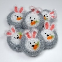 핸드메이드 토끼랑당근수세미 토끼수세미