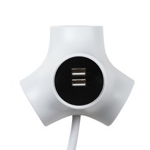 파워존 테트라포드 디자인 멀티탭 3구 USB 익스텐디드 화이트 3m, 단품, 단품