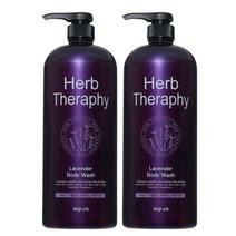 과일나라 허브테라피 라벤더 바디워시 1500ml x 2개, 아르간 샴푸+린스