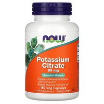 나우푸드 칼륨 포타슘 시트레이트 99mg 180베지캡슐 POTASSIUM