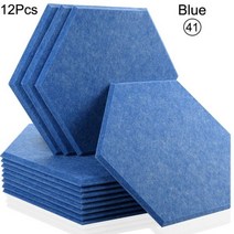 방음벽 방음 스펀지 차음제 흡음제 녹음실 벽간소음 방음공사 작업실 방음판, Large Hexagon, 41--Blue, 0.8cm Medium Density