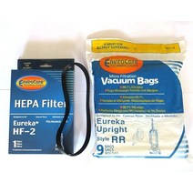 EnviroCare 교체용 진공 청소기 필터 및 백 키트 Eureka RR 업라이트 및 HF-2 HEPA 필터에 맞게 설계 벨트 1개 포함, 9 bags 1 R belt