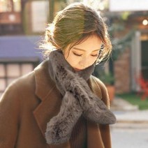 렉스 머플러 토끼털 목도리