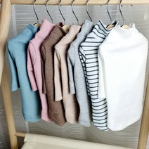 강아지 긴소매 목폴라티 애견 실내복 기본티 이너티 내복 허리긴 흰색 롱티 비만견 2XL까지, 그레이