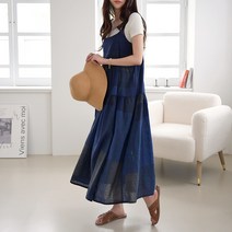 데일리앤 이시스 루즈핏 끈 나시 뷔스티에 롱원피스