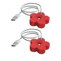 신제품 USB 꽃 모양 휴대용 미니 가습기 아로마 디퓨저 사무실 가정용 자동차 음소거 물 컵 온풍기 히터, 08 2PC Red