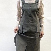 기타 바보사랑[꾸미까] 멜빵 앞뒤 앞치마 (2colors), 브라운