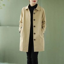 여성용 루즈핏 트렌치 코트 춘추용 자켓 점퍼 아우터 잠바 빅사이즈S220902030