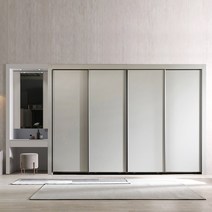 장인가구 단테 슬림 화장대 파우더 슬라이딩 붙박이장 15cm, 아이보리