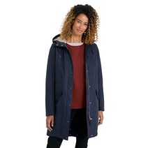 Seasalt Cornwall 여성용 플랜트 헌터 코트 - 허벅지 중간 방수 파카 스타일 우비 - 조절 가능한 후드가 있는 편안한 핏 오닉스., 10, Midnight Blue