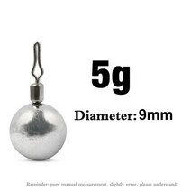 낚시좌대 낚시발판총알 무게 지그 금속 싱커 롤링 360 도 드롭 샷 연필 회전 클립 터미널 배스 낚시 태클, 07 Round ball 5g