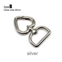 5X 피치 O 하트 모양 스프링 링 오픈 가죽 가방 핸드백 벨트 스트랩 버클 연결 키 도그 체인 스냅 걸쇠 트, 06 B 28mm silver