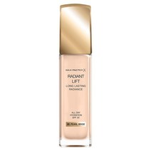 Max Factor Radiant Lift 리퀴드 펌프 미디엄에서 풀 커버리지 래디언트 피니쉬 파운데이션 SPF30 및 히알루론산 030 도자기 밝은 피부 톤 30ml 맥스, 035 Pearl Beige