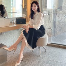 악녀일기 [악녀일기] 모어 쉬폰 배색 스커트