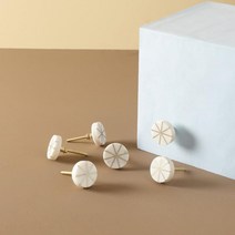 Casa India 6팩 대리석 골드 손잡이 드레서 서랍용 3.8cm(1.5인치) 손잡이 서랍 손잡이 문 손잡이 드레서 서랍 핸들 옷장 서랍용 손잡이