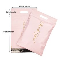 10PCS 인쇄 된 토트 백 익스프레스 가방 핸들 택배 셀프 인감 접착제 방수 플라스틱 폴 리 봉투 포장, Pink ThankYou-25cm_One Size, Pink ThankYou-25cm_One Size, Pink ThankYou-25cm