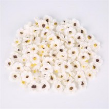 플라워 월 드라이 미니 데이지 장식 꽃 인공 실크 파티 웨딩 홈 벽 바느질 액세서리 개, white flower+30pcs