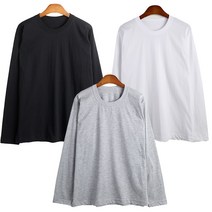 이드로 국산 100% 순면 여성 상의 기본티 라운드 여자 긴팔 무지 면티셔츠 55 66 빅사이즈 77 88