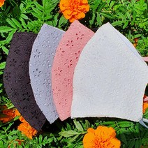 미주엠 (국산 세탁가능)레이스 면 마스크